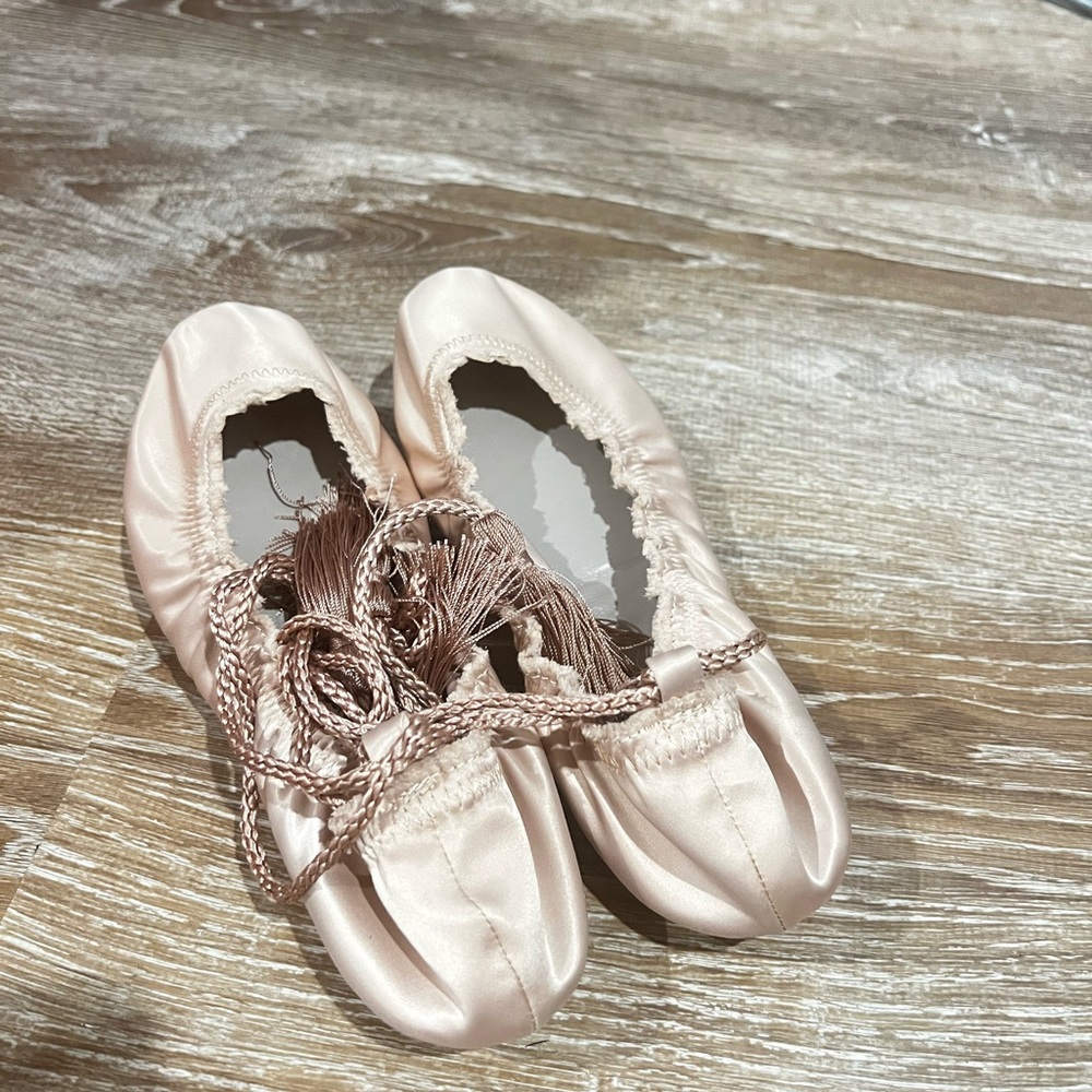 Ballet flat shoes in Pink Satin